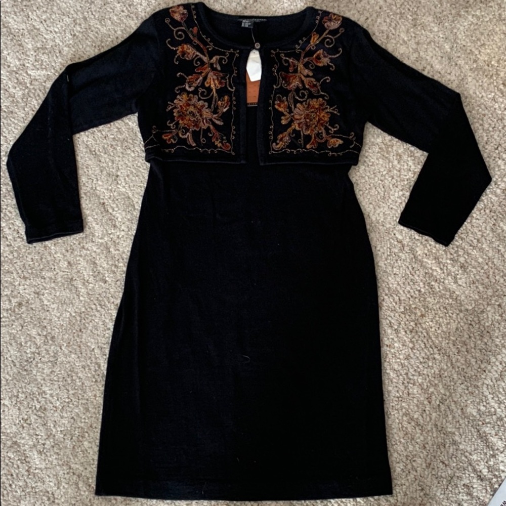 Carol little sweater dress size L mock cardigan